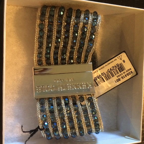 NEW Kenneth Cole Silver and Blue Crystals Bracelet - Picture 3 of 3